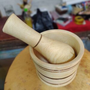 Mortero de madera zapote